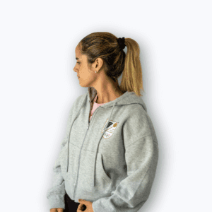 Sudadera gris mujer SRB - Trop cort con cremallera